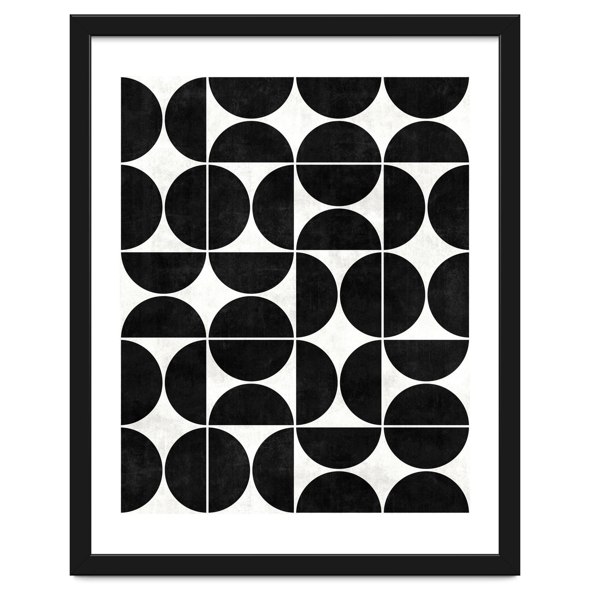 Mid-Century Modern Pattern No.3 - Black and White Concrete