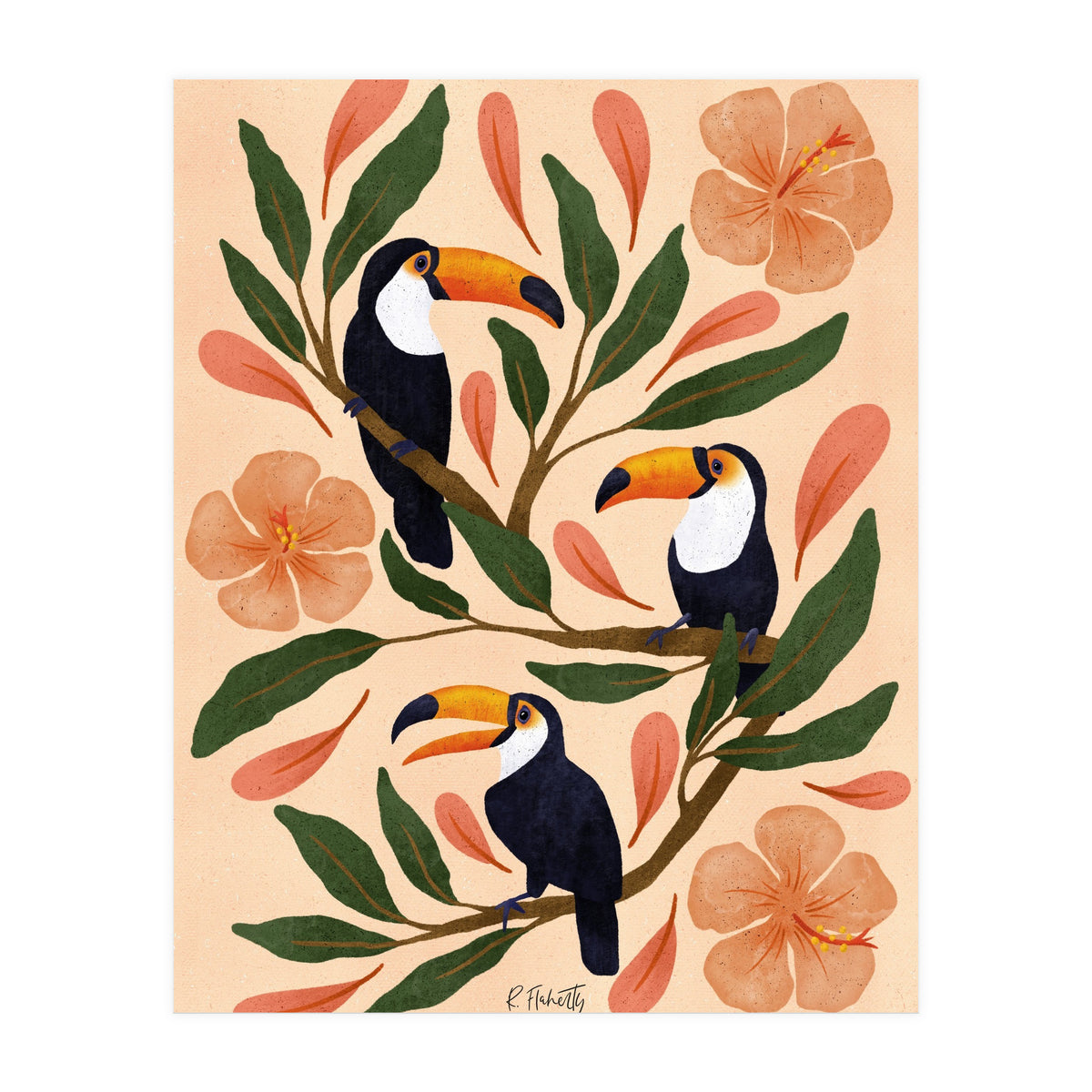 Toucans in the Hibiscus (Print Only)