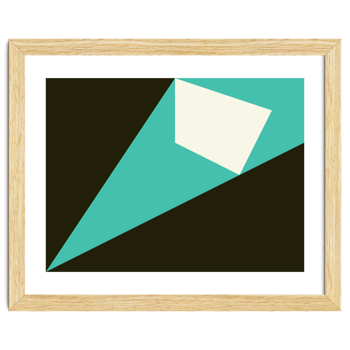 Geometric Shapes No. 72 - turquoise, white & black