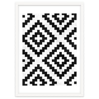Urban Tribal Pattern No.18 - Aztec - Black and White Concrete