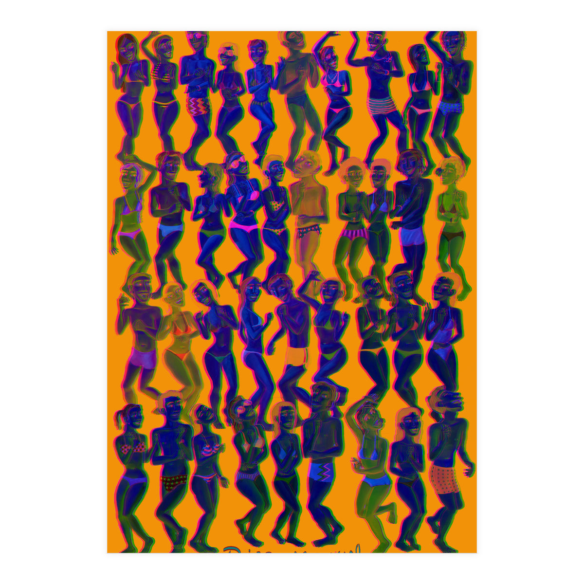 Bailando En La Playa 3d 3 (Print Only)