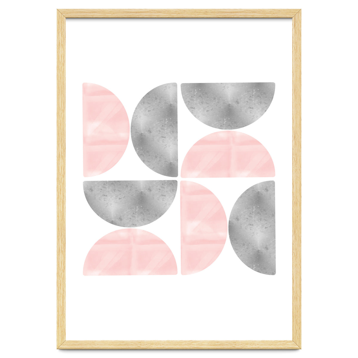 Half Moon Blush And Grey Abstract