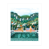 Chilling by the pool with my leopard Tropical Jungle Nature Wildlife Bohemian Morocco Travel (Print Only) thumbnail