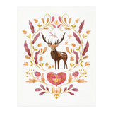 Floral Stag | Earthy Colours (Print Only) thumbnail