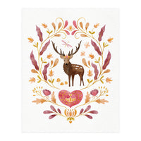 Floral Stag | Earthy Colours (Print Only)