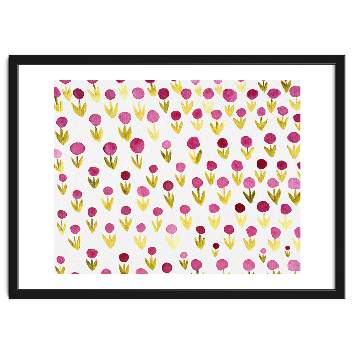 Small abstract watercolor flowers