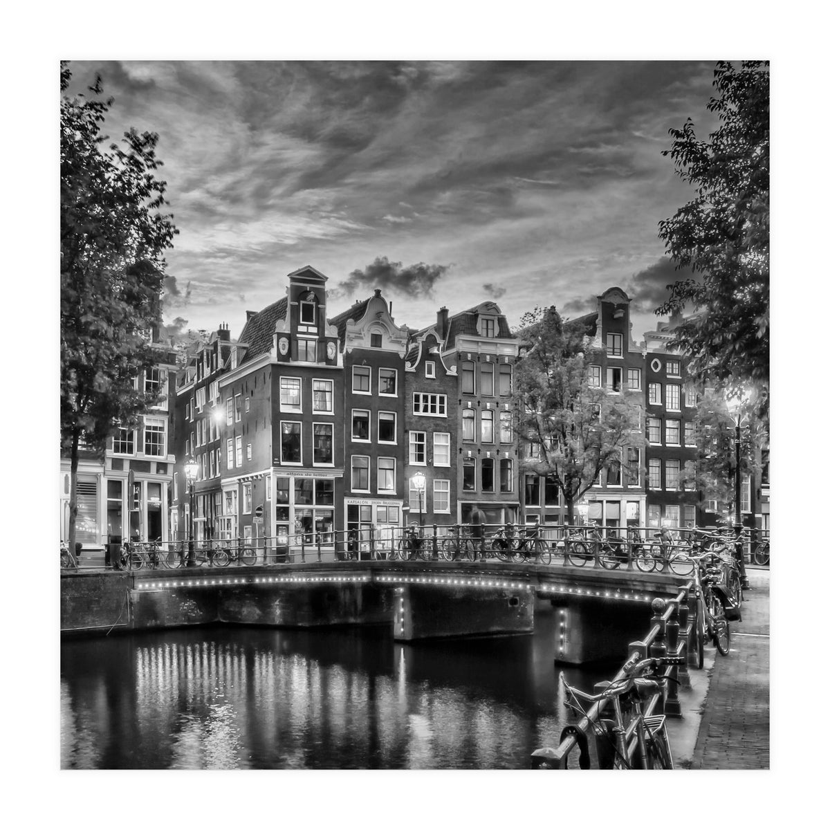 AMSTERDAM Idyllic impression from Singel | Monochrome (Print Only)