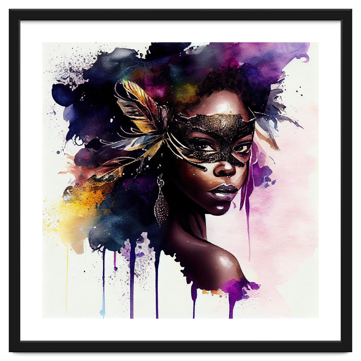 Watercolor Carnival Woman #4