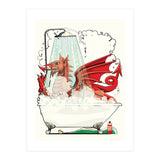 Welsh Dragon in the Bath, Funny Bathroom Humour, Wales, Britain, United Kingdom  (Print Only) thumbnail