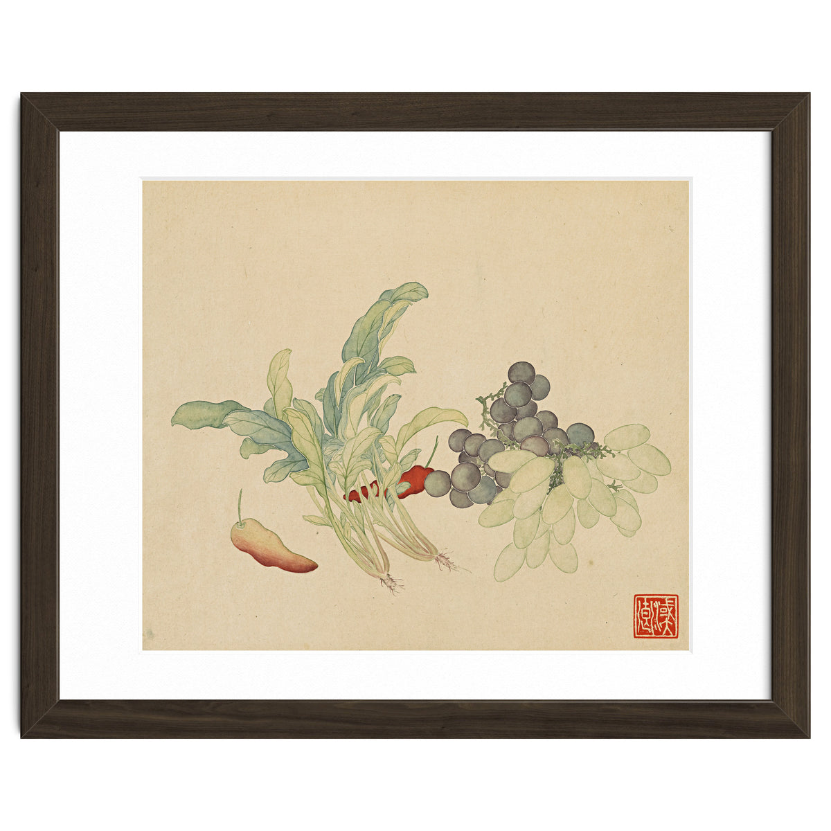 Wang Chengyu ~ Flowers And Vegetables, Vegetables, Fruits, Peppers, Millet Hot, Grapes, Spinach