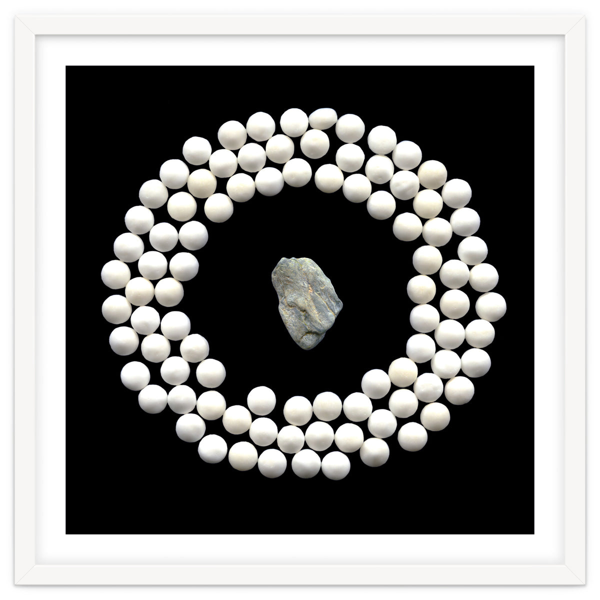 White pearls and stone