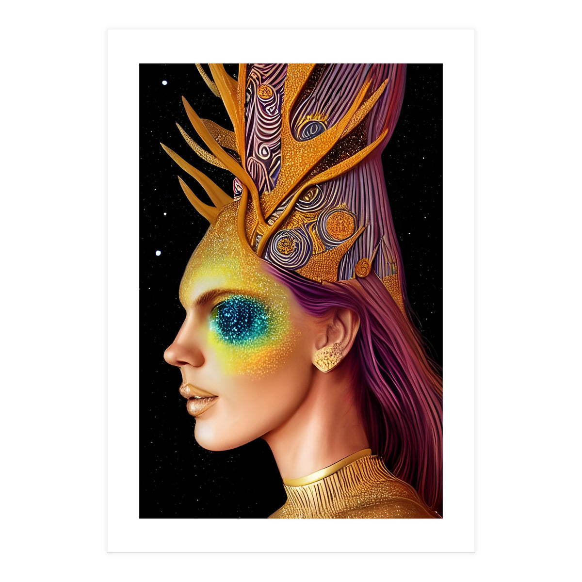 All That Glitters - Cosmic Goddess Portrait (Print Only)