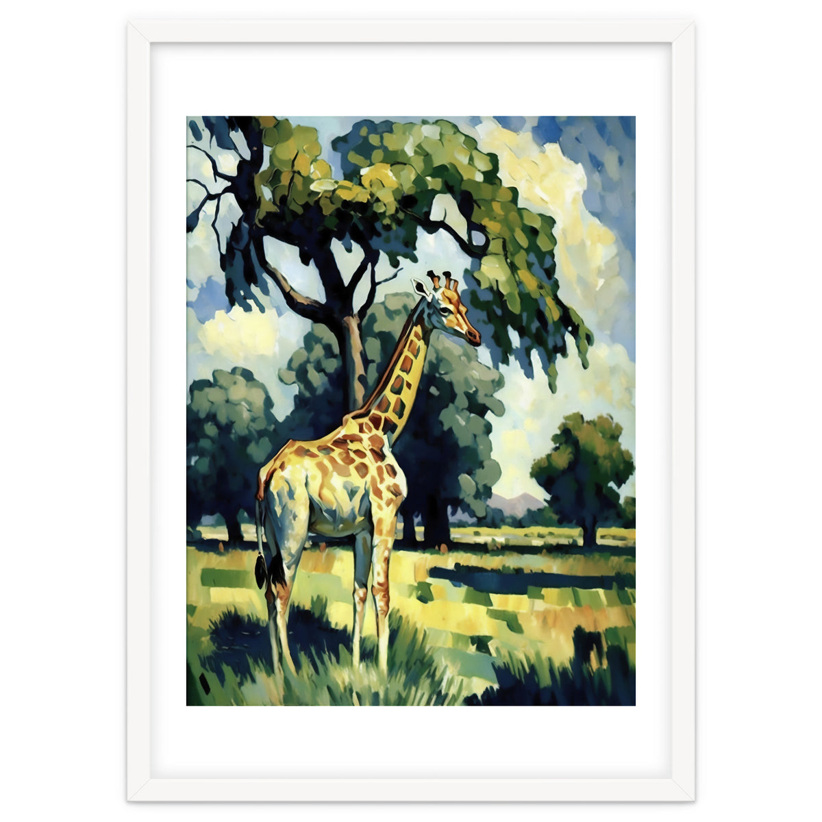 Giraffe Impressionist Painting