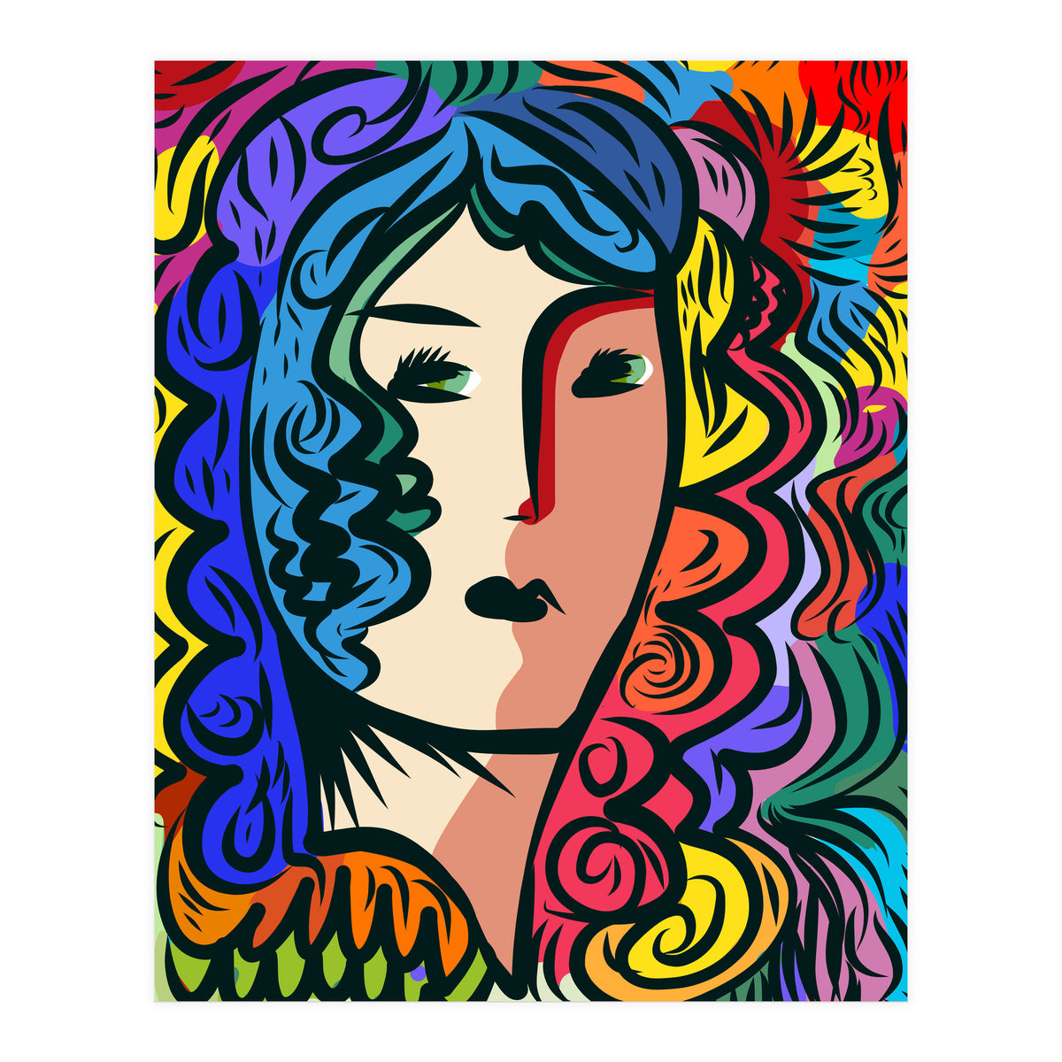 Rainbow Portrait Girl (Print Only)