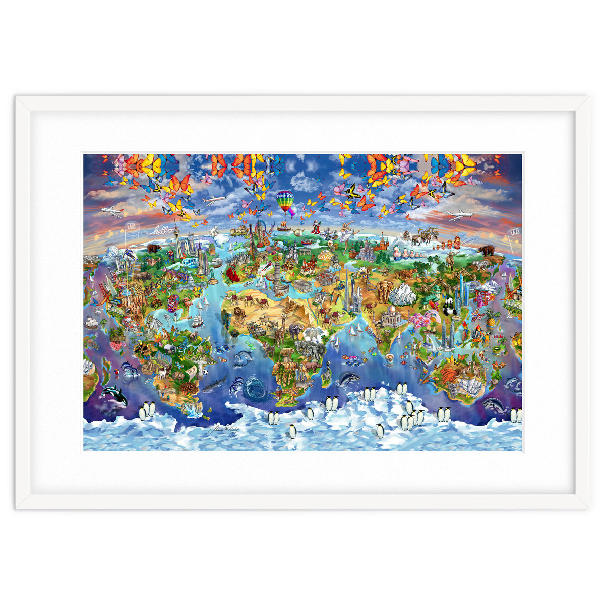 World Wonders Illustrated Map