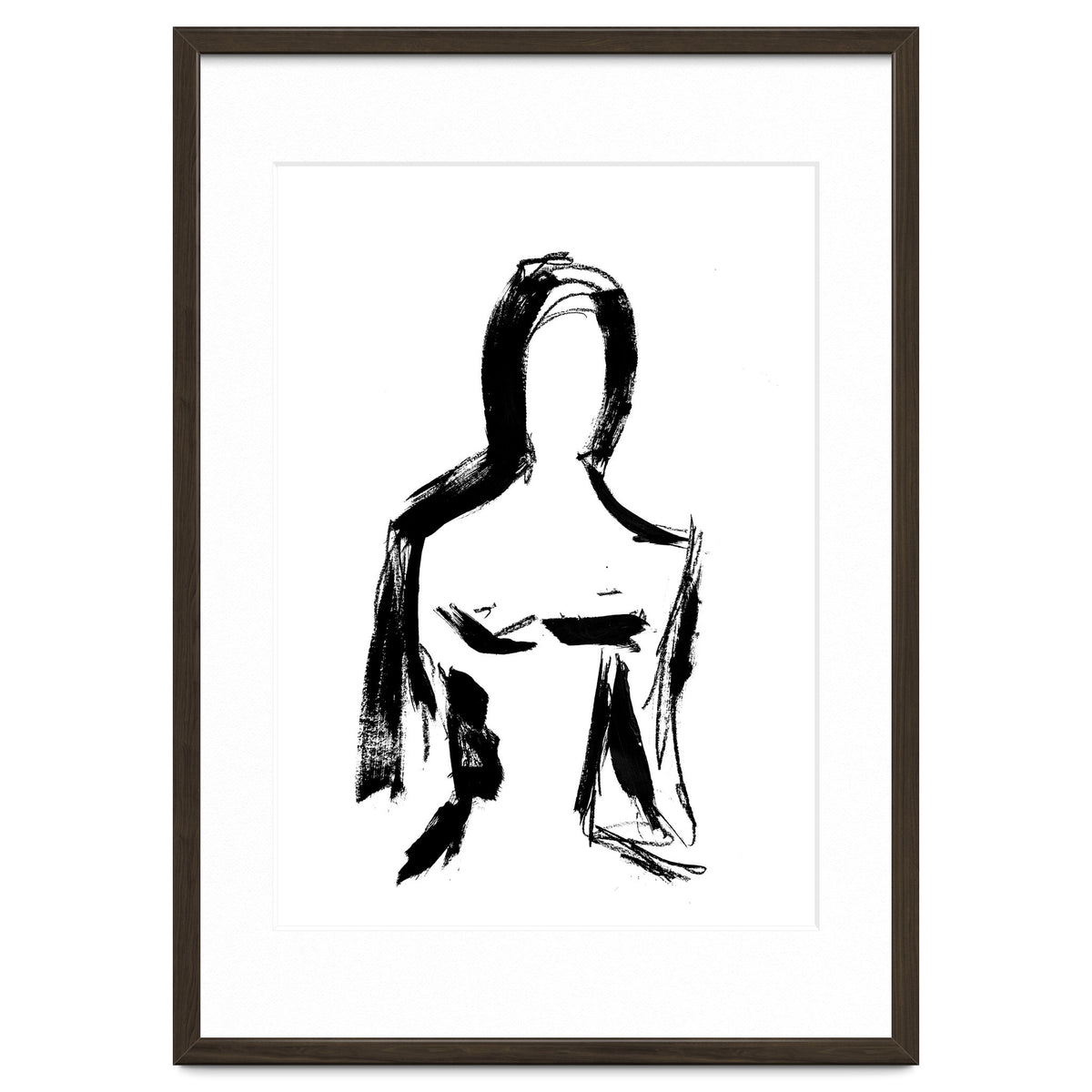 Abstract Monochrome Female Figure
