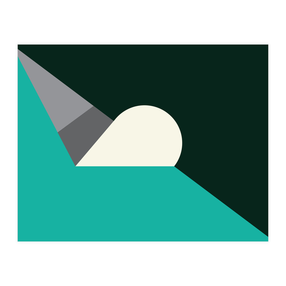 Geometric Shapes No. 56 - teal, grey & black (Print Only)