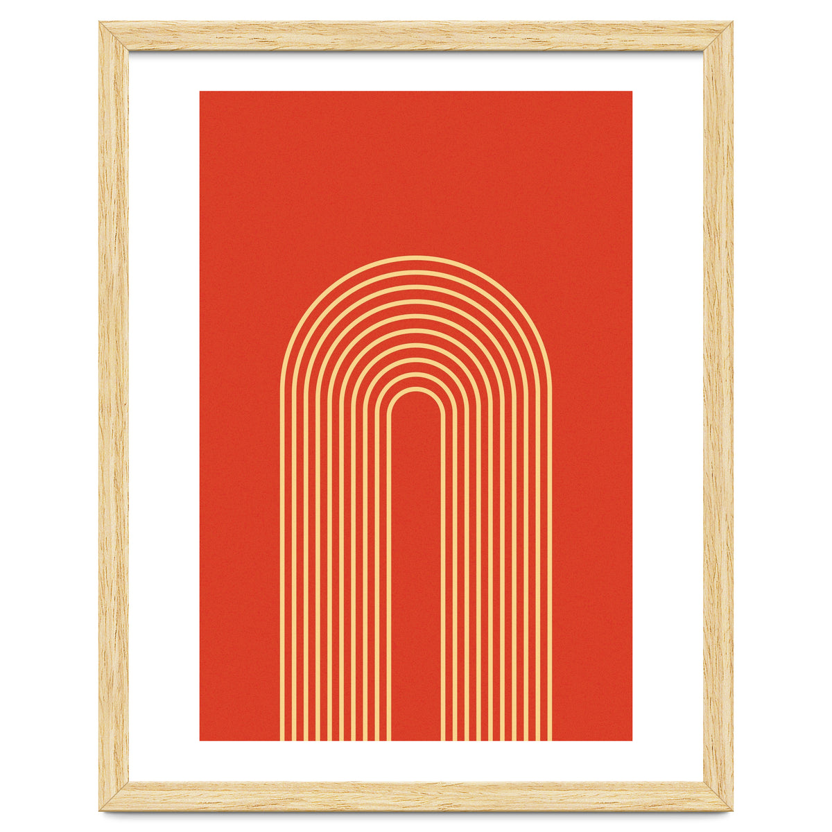 Rainbow Lines Mid Century Geometric Art
