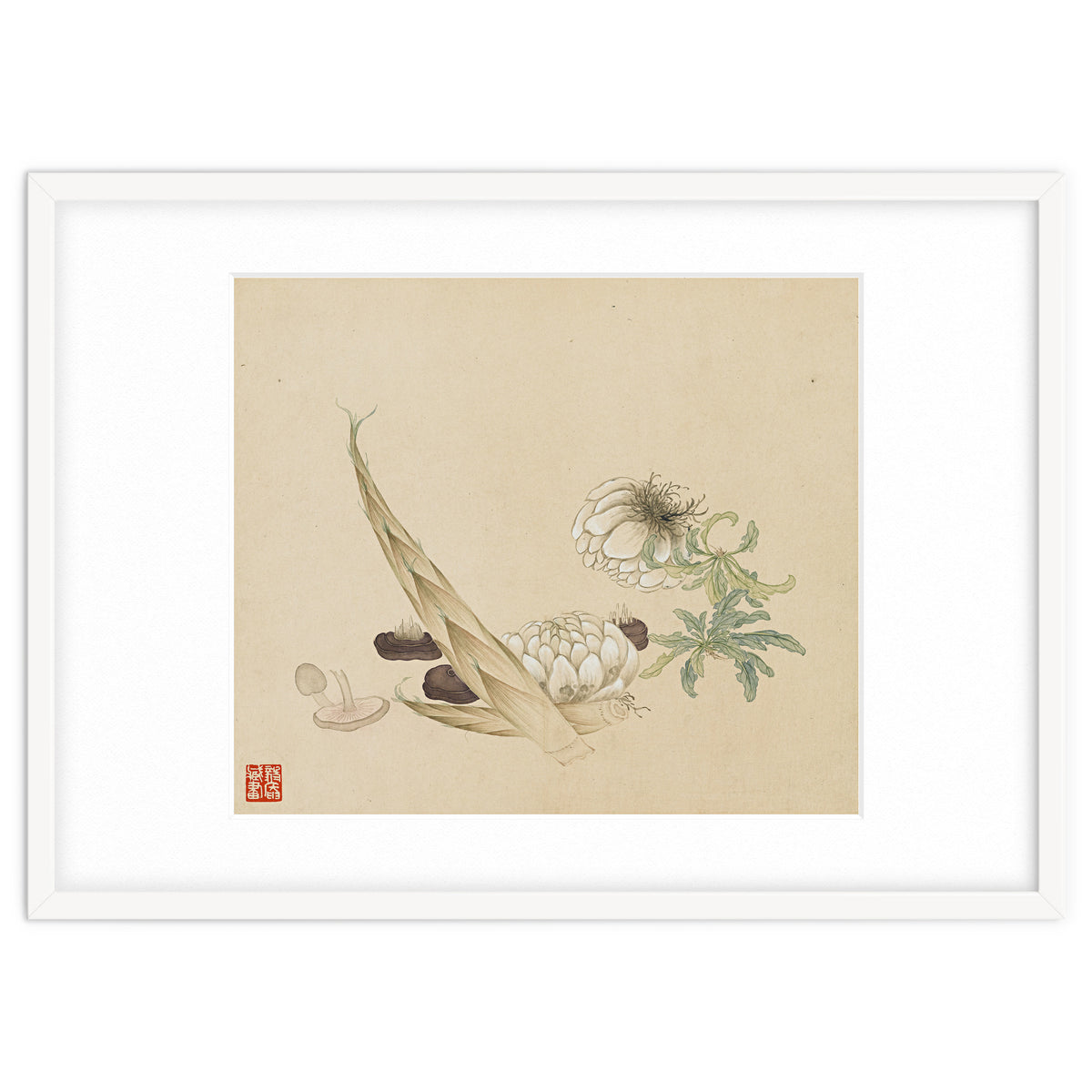 Wang Chengyu ~flowers, Vegetables, Lilies, Bamboo Shoots, Leaves, Mushrooms, Vegetables