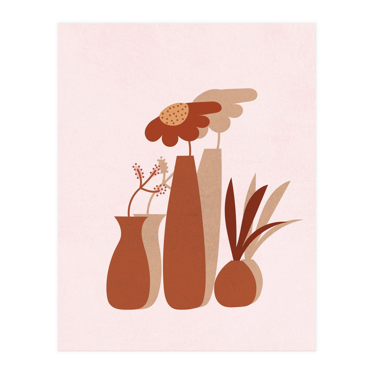 Mid Century Potted Plants (Print Only)
