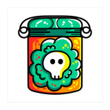 Kawaii Cute Skull In A Jar (Print Only) thumbnail