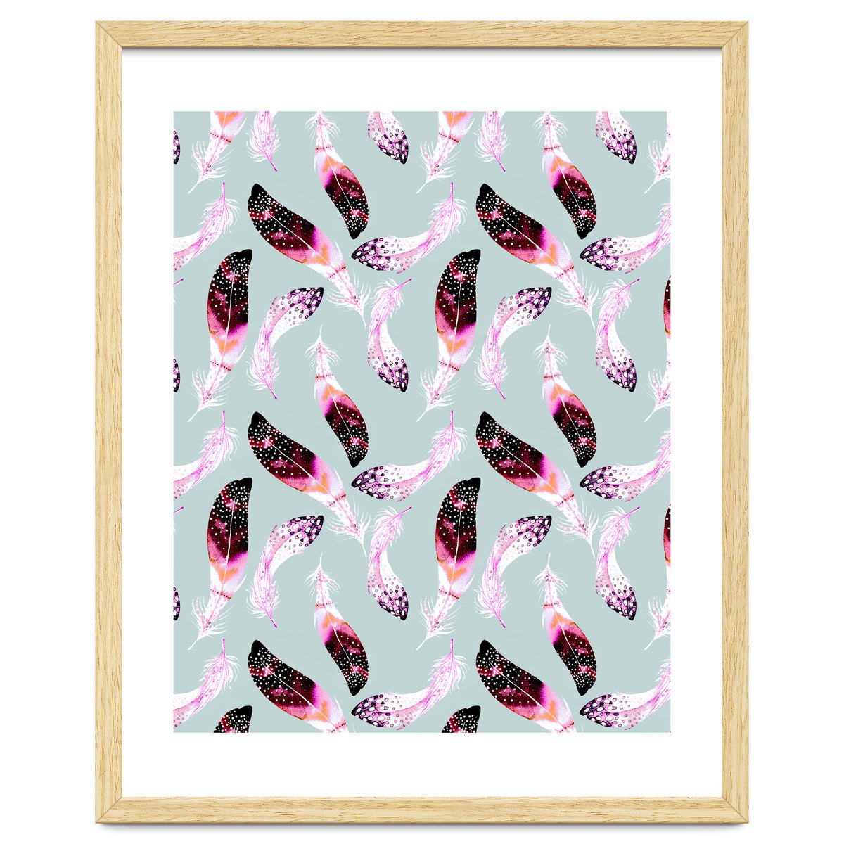 Bohemian pattern of feathers