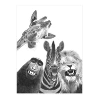 Black and White Jungle Animal Friends (Print Only)