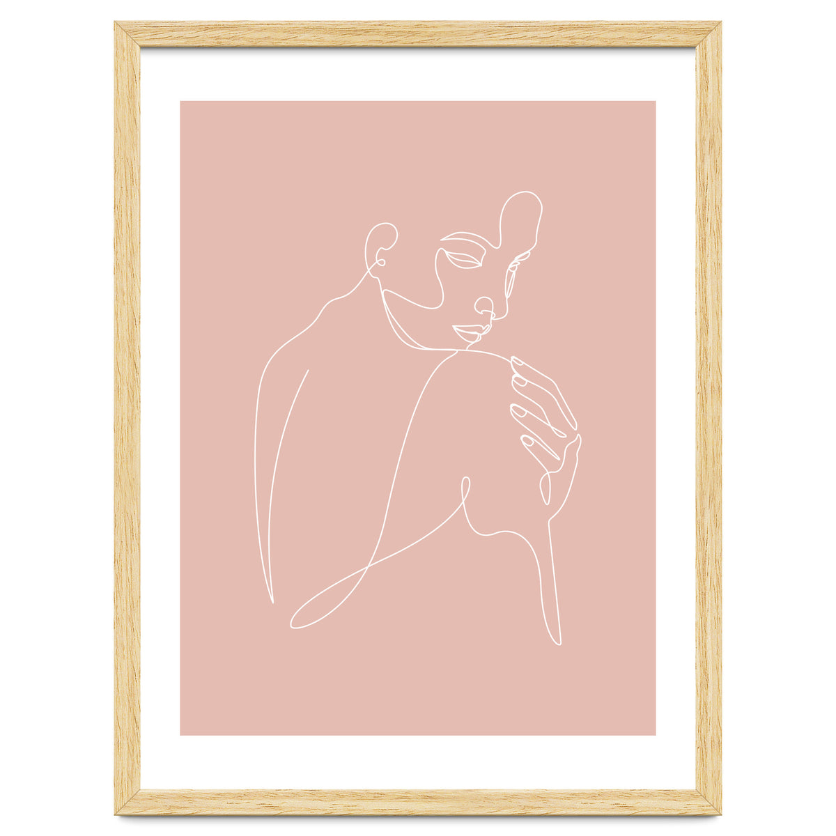 Sleep woman line pink