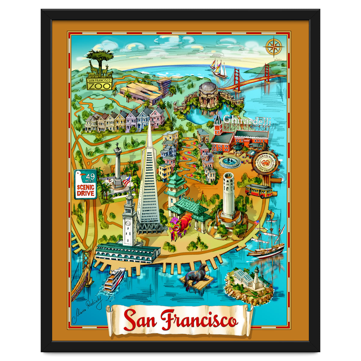 San Francisco Map Illustration
