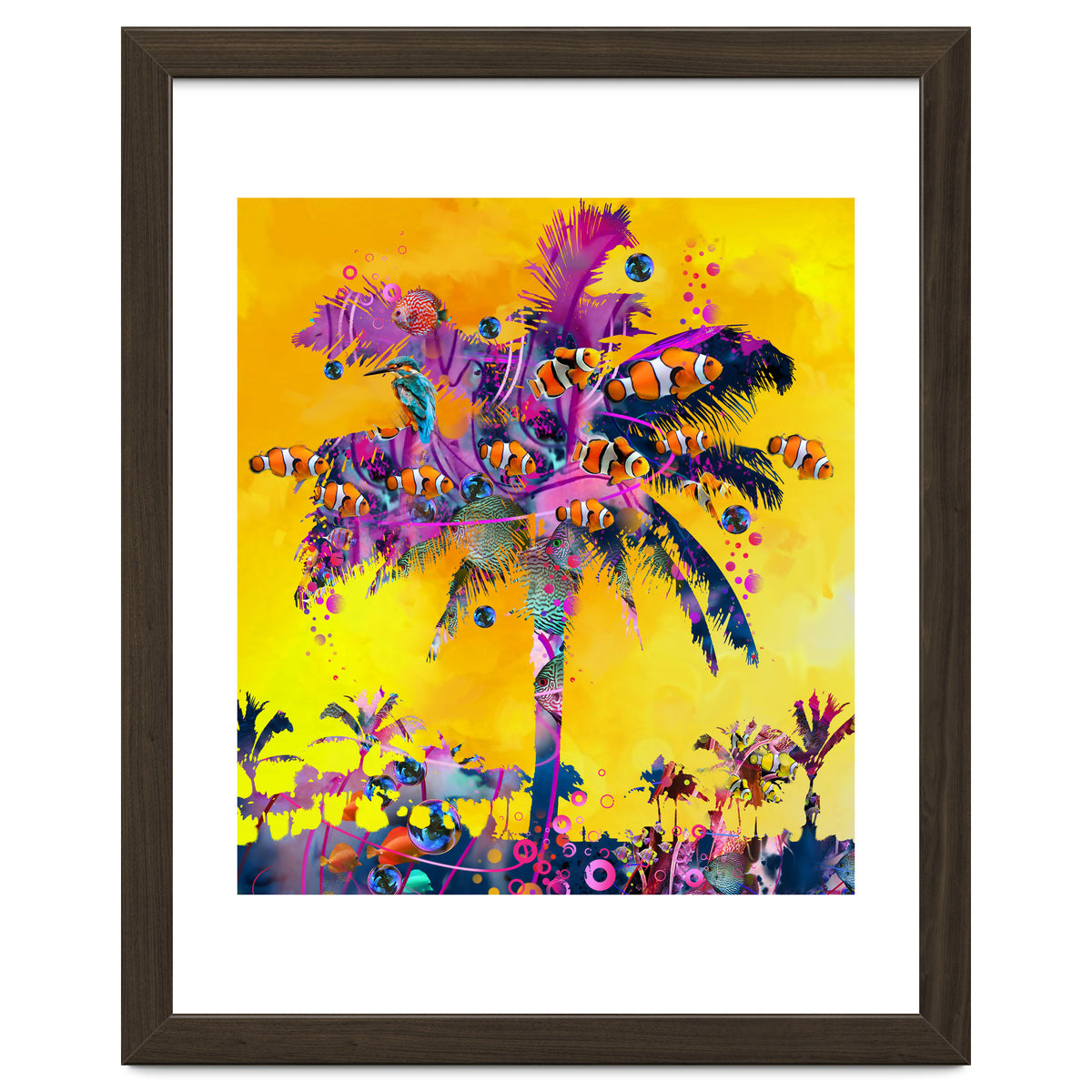 Purple Palm with Fish