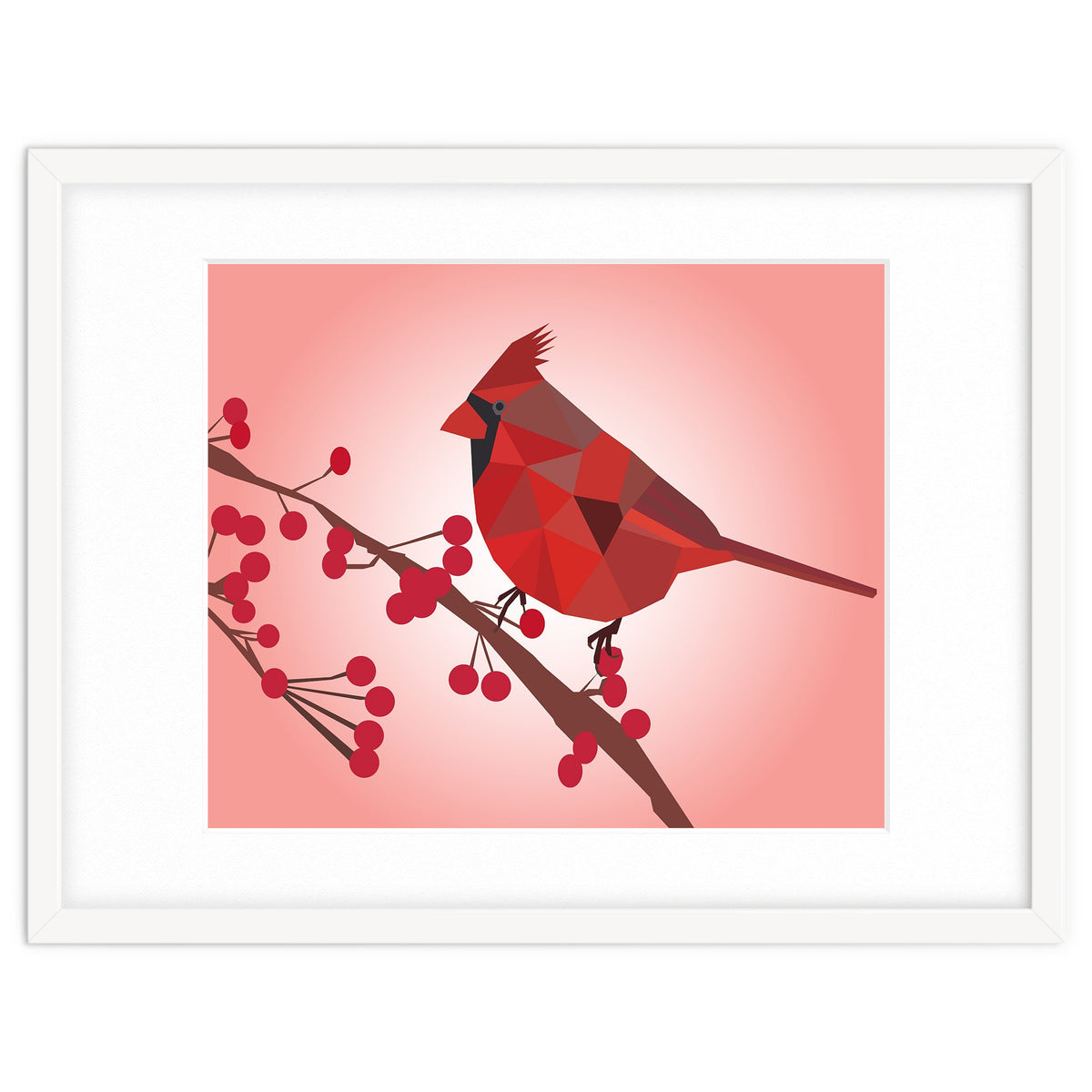 Northern Cardinal Bird Low Poly Art