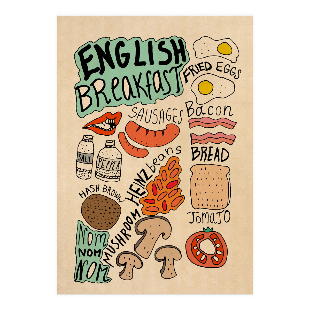 English Breakfast food recipe (Print Only)