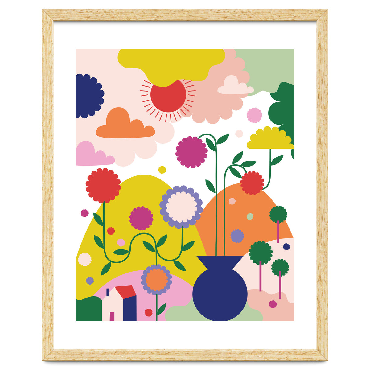 Happy Mediterranean Colorful Landscape