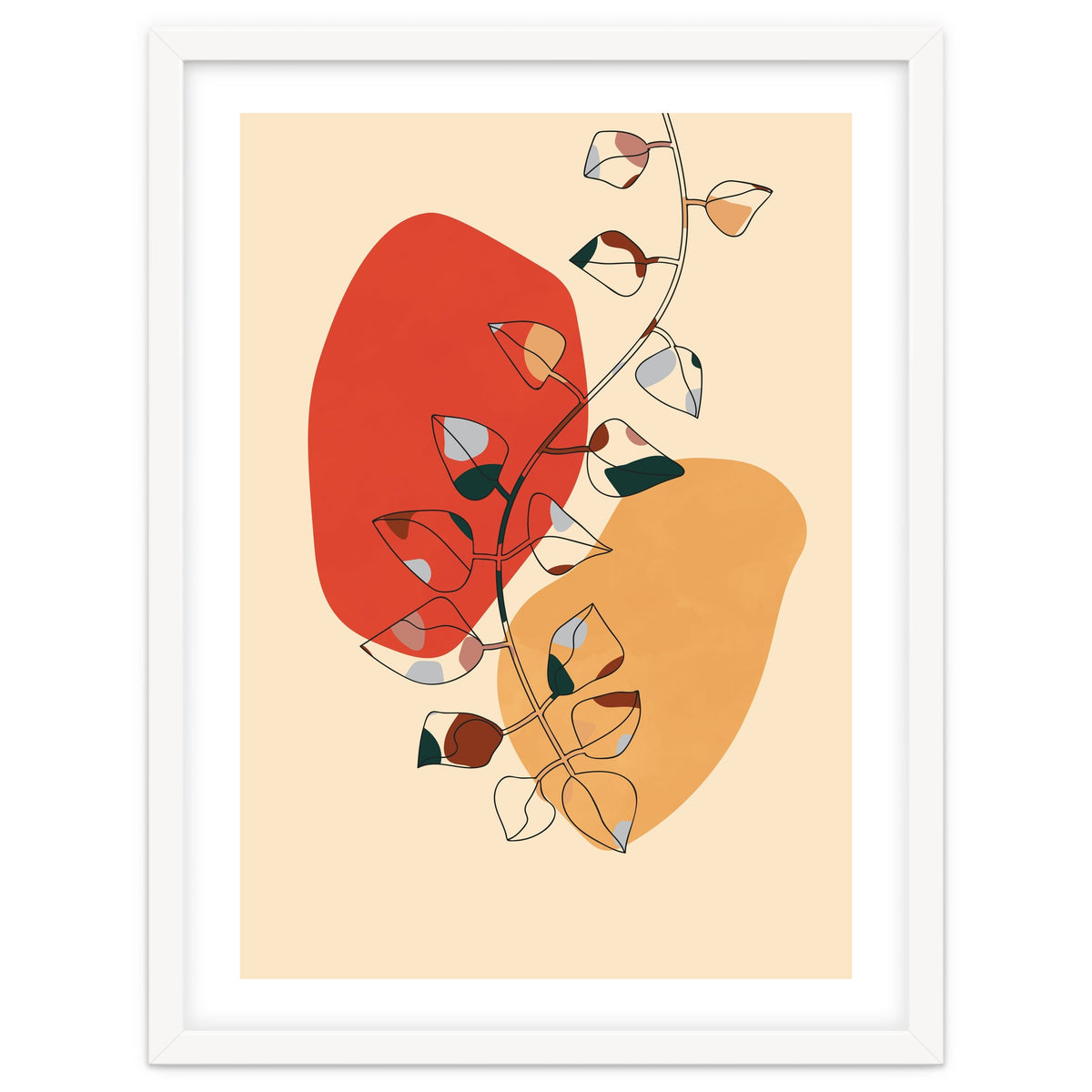 Scandi Modern Botanical Line Drawing