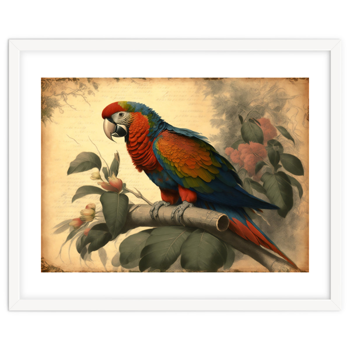 Parrot Vintage Painting