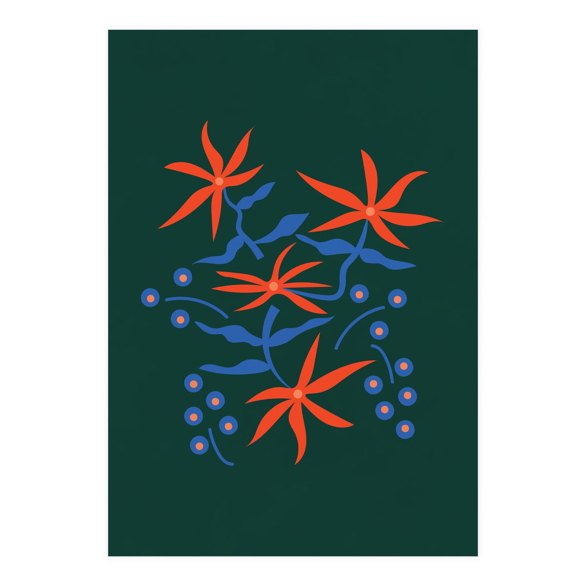 Abstract Retro Botanical Art (Print Only)