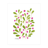 Springtime Floral | Pink and Green (Print Only) thumbnail