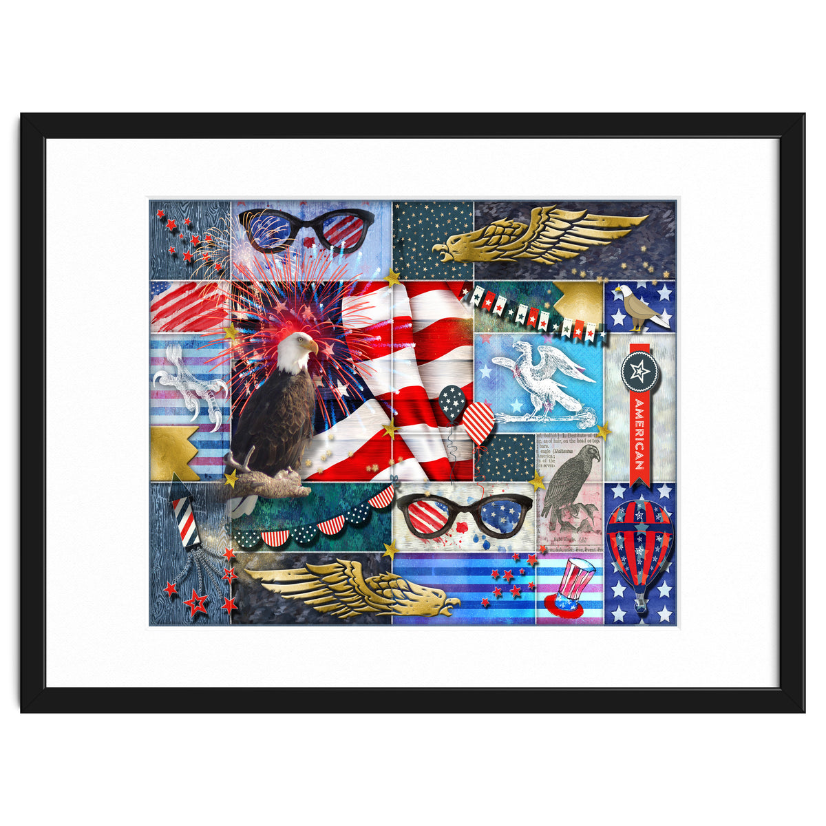 Americana Eagles Collage