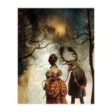 VINTAGE COUPLE IN AUTUMNAL ABSTRACT FOREST  II (Print Only) thumbnail