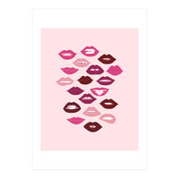 Lips Dark on Pink Background (Print Only)