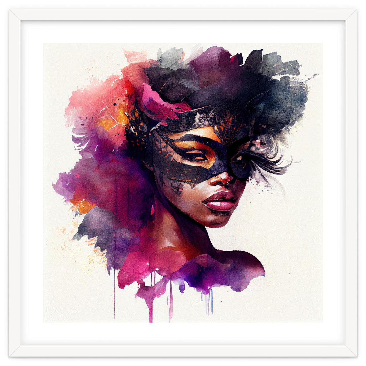 Watercolor Carnival Woman #7