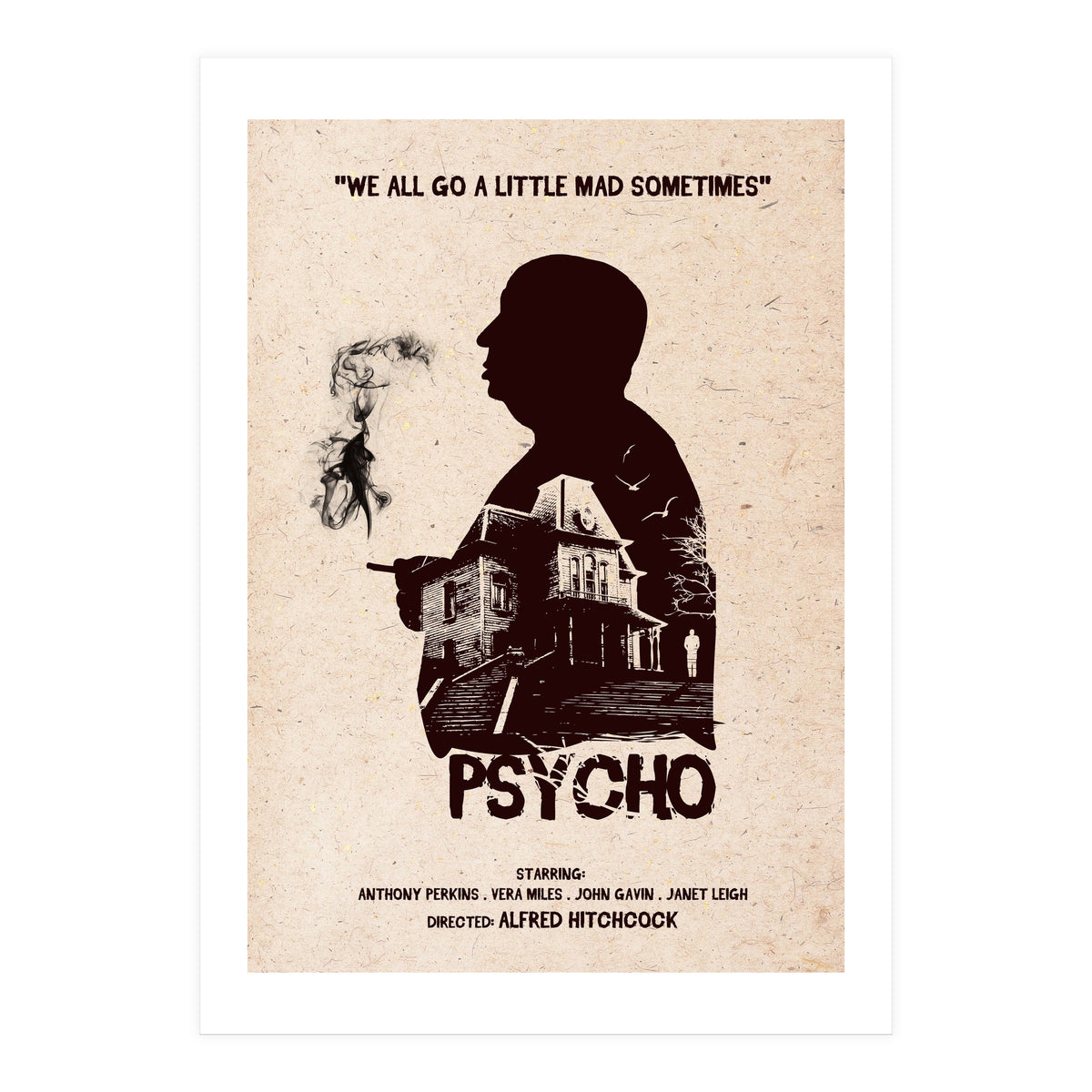 Hitchcock Psycho movie poster (Print Only)