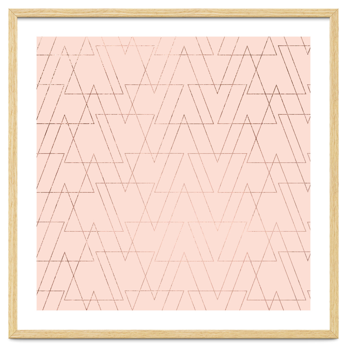 Modern Rose Gold Geometric Thin Triangles Blush Pink Abstract Pattern