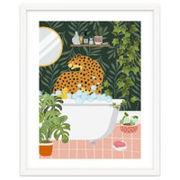 Cheetah in Tropical Bathroom