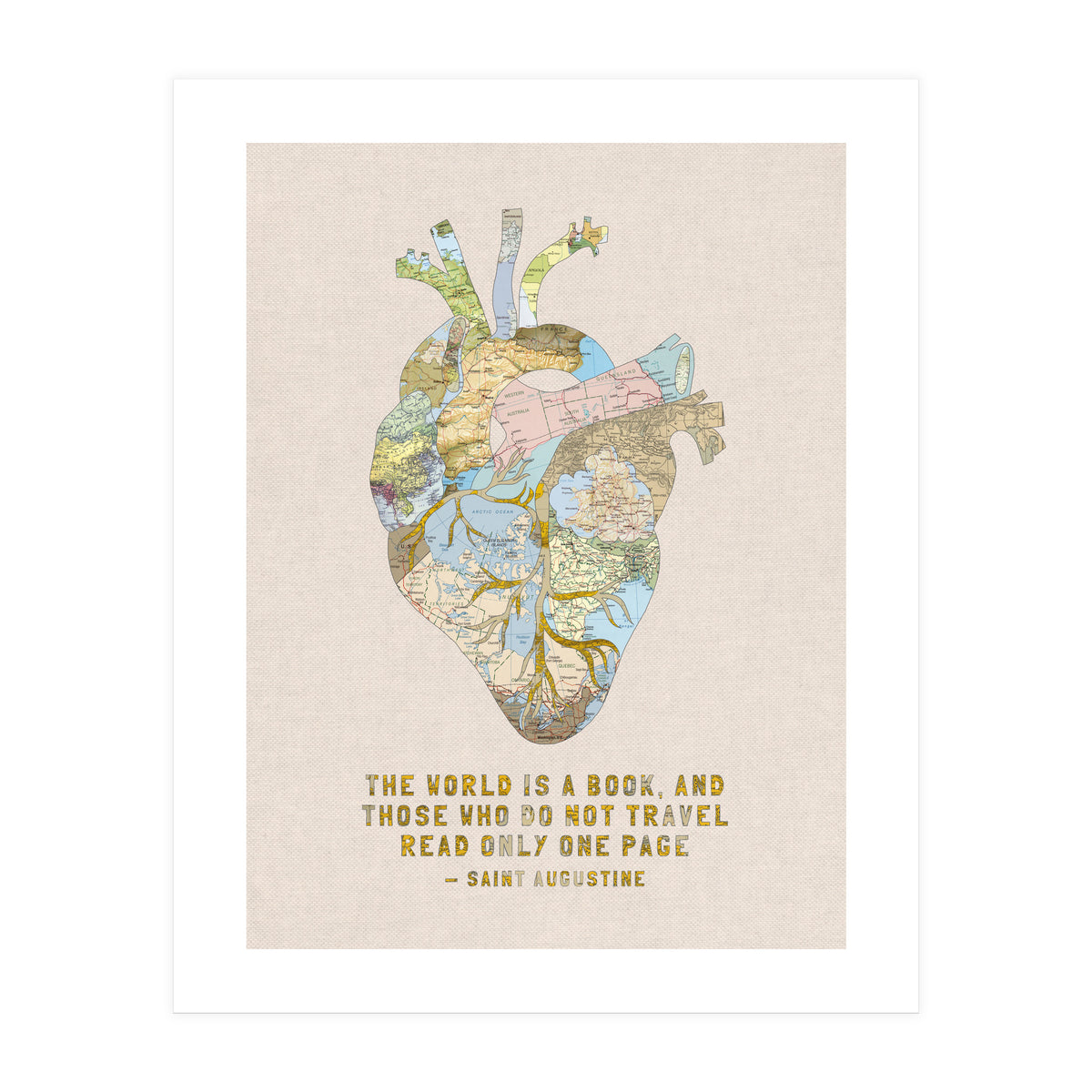 A Traveller's Heart + Quote (Print Only)