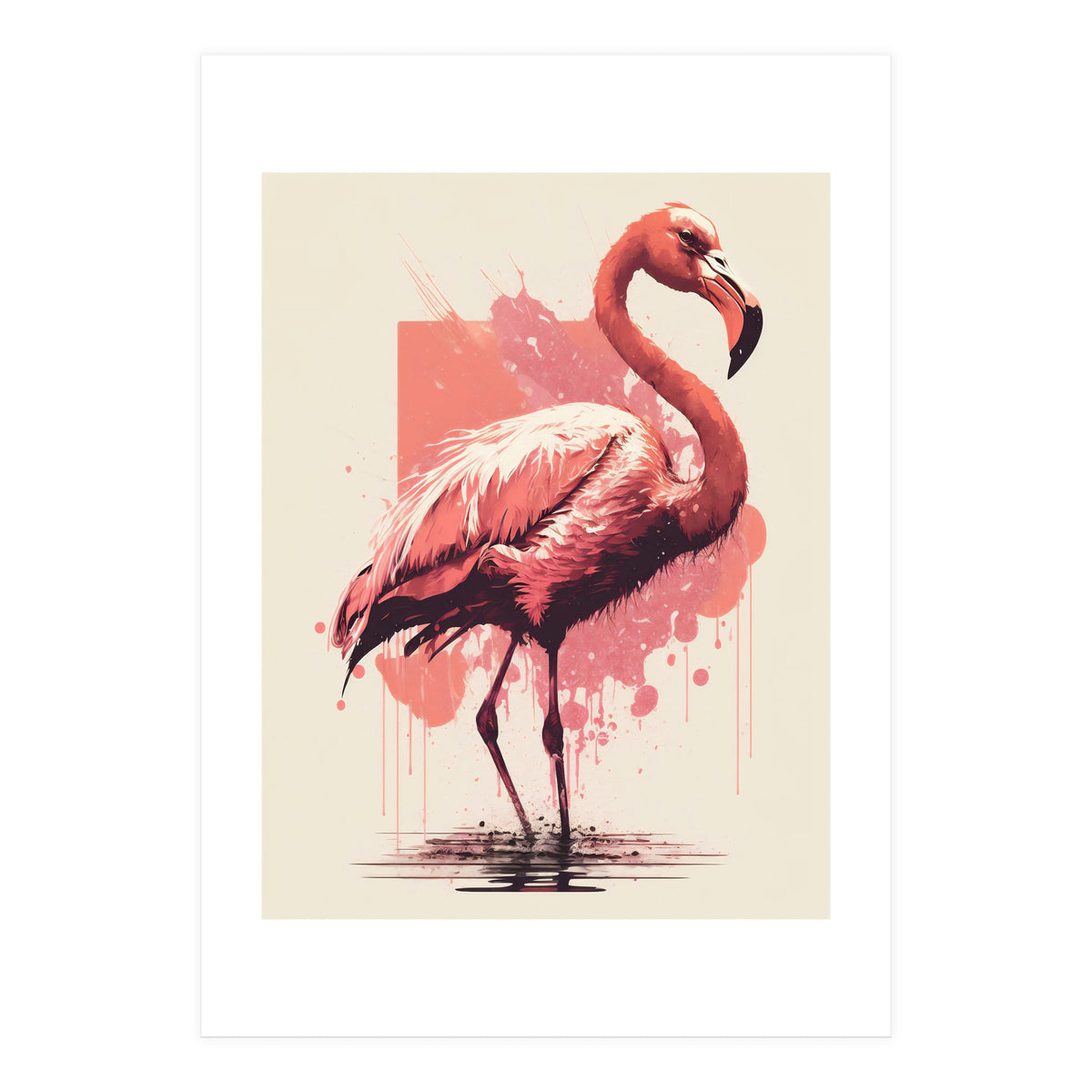 Flamingo Painting (Print Only)
