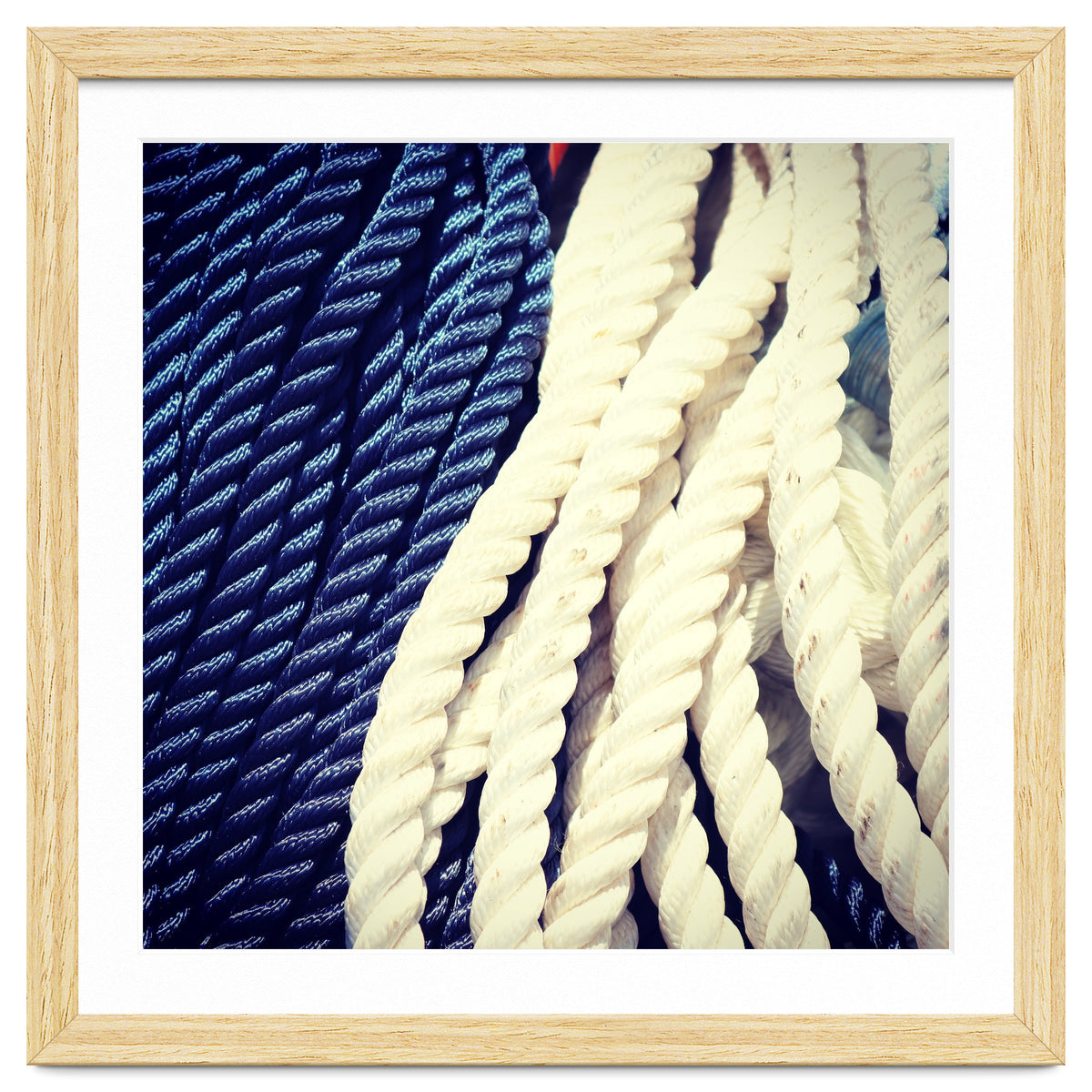 Blue and white fishing rope