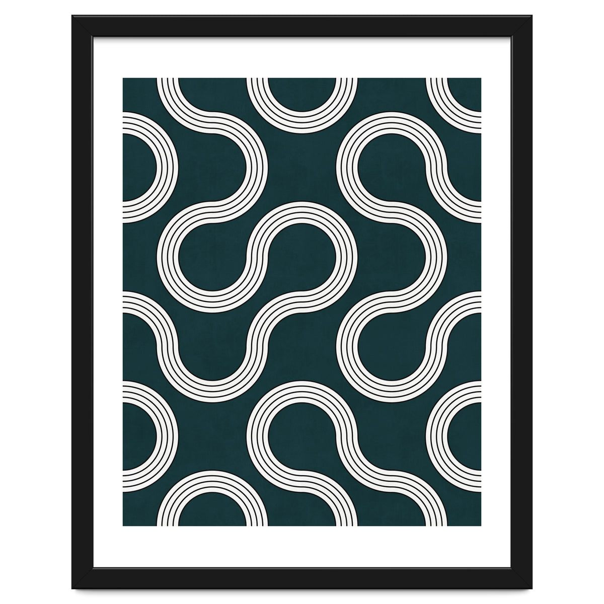 My Favorite Geometric Patterns No.35 - Green Tinted Navy Blue