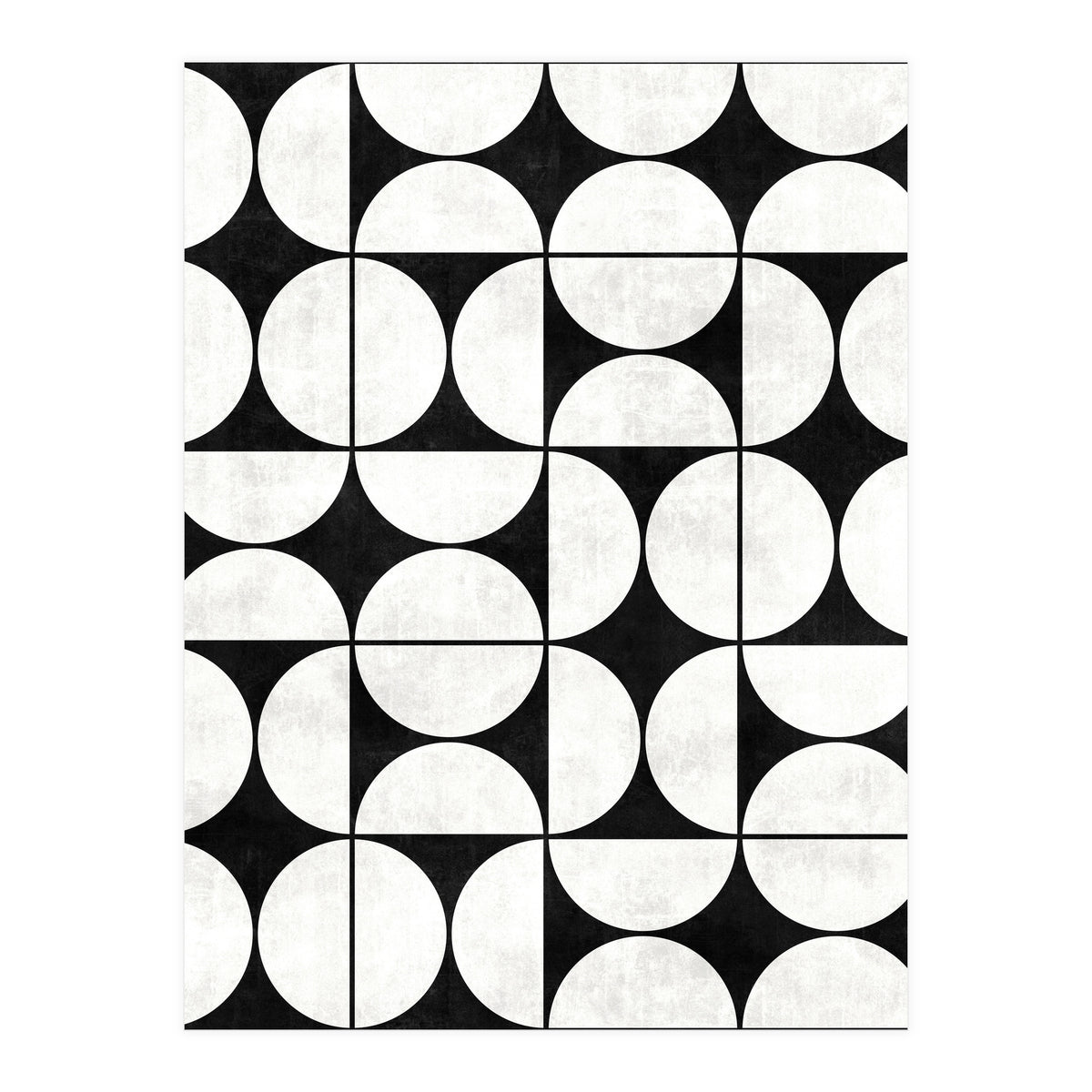 Mid-Century Modern Pattern No.2 - Black and White Concrete (Print Only)