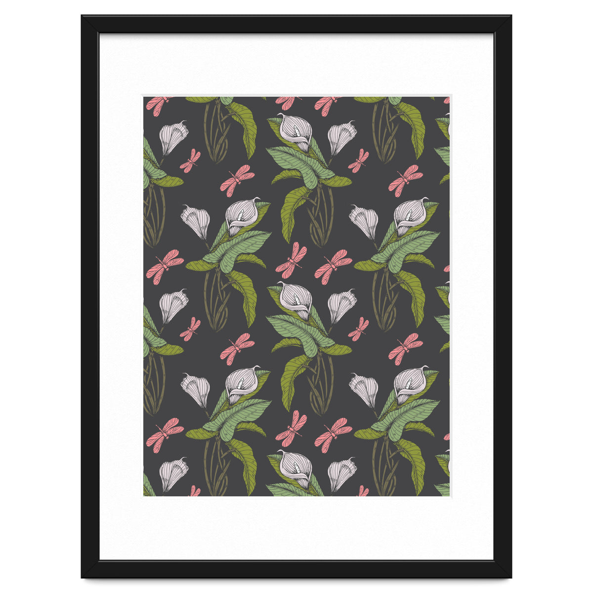 Hand drawn floral dark - 03